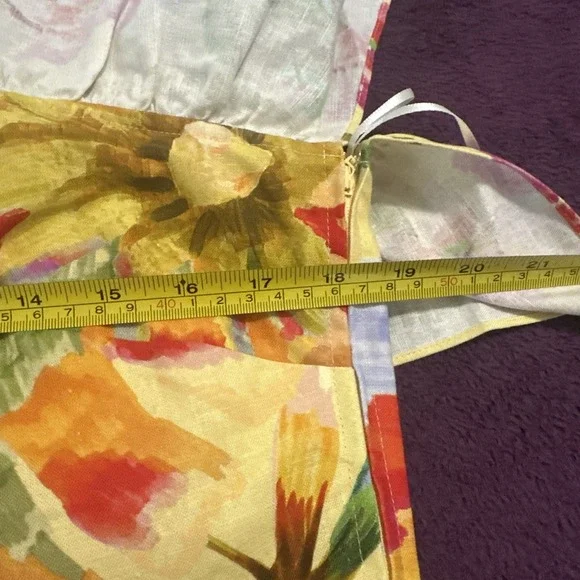 Sezane X Farm Rio Size US 10 Parioca Blouse One Shoulder Floral Crop Tropical - Picture 8 of 13